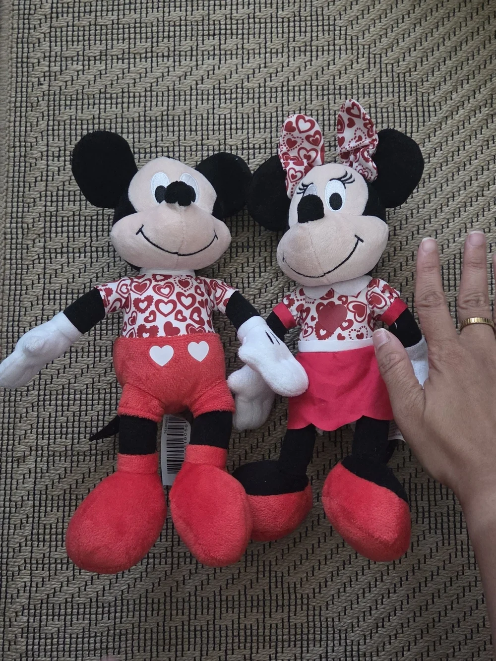 Disney Mickey and Minnie Plush Pair in Black, White & Red